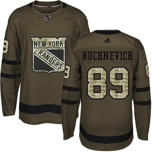 Adidas Rangers #89 Pavel Buchnevich Green Salute to Service Stitched NHL Jersey - Click Image to Close